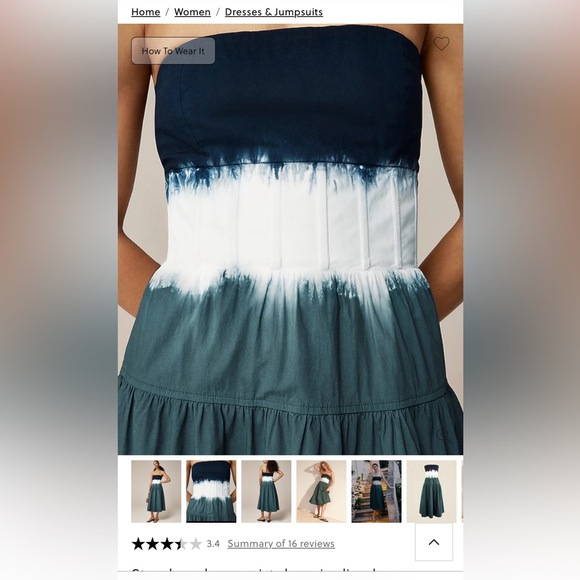 Strapless J Crew Dip Dye Dress - Picture 4 of 8